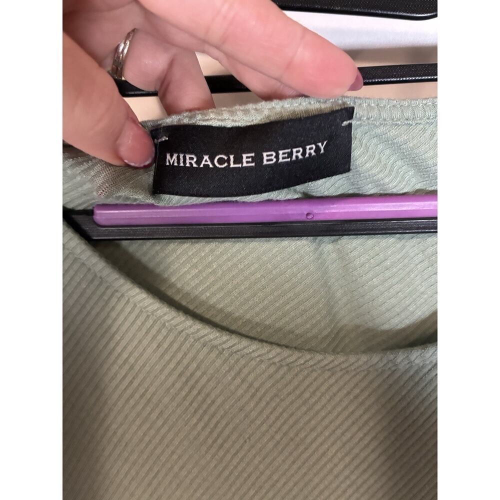 💰Miracle Berry Womens Medium Maxi Dress Gray Stretch Jersey Tapered leg Dolman - Picture 8 of 9